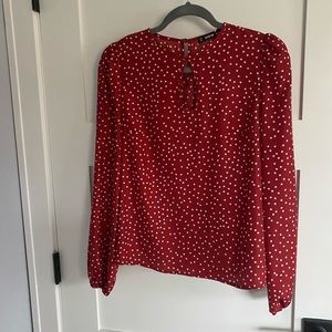 Red polka dot blouse